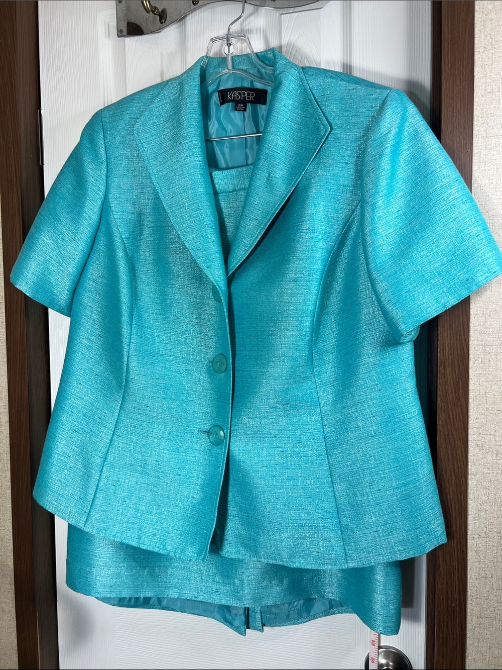 Kasper Turquoise Short Sleeve Blazer